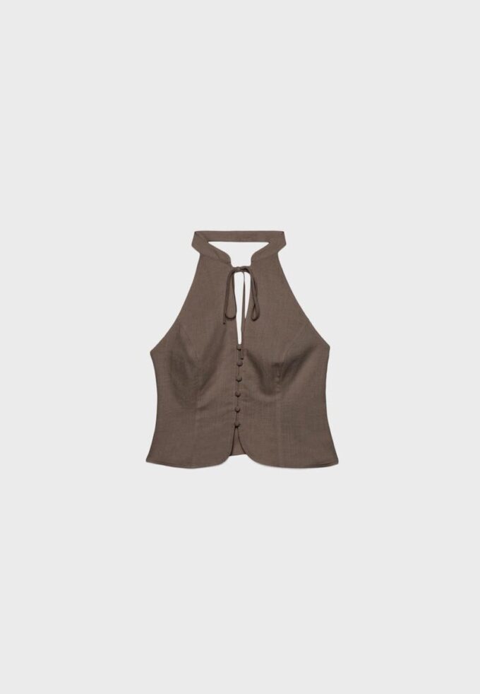Qipao-halterneck-top med knappar Qipao-halterneck-top med knappar