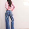 Raka jeans med dubbla metallknappar Raka jeans med dubbla metallknappar
