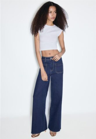 Raka jeans med fickor