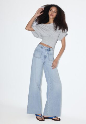 Raka jeans med fickor