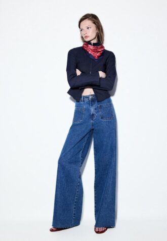 Raka jeans med fickor