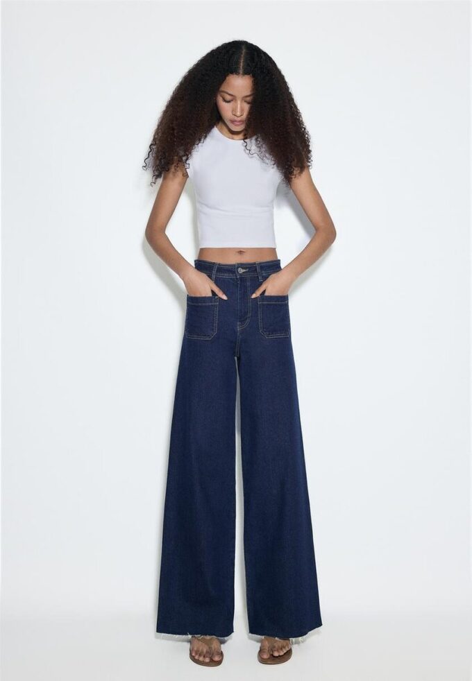 Raka jeans med fickor Raka jeans med fickor