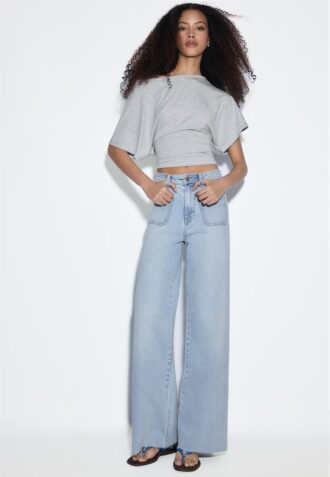 Raka jeans med fickor