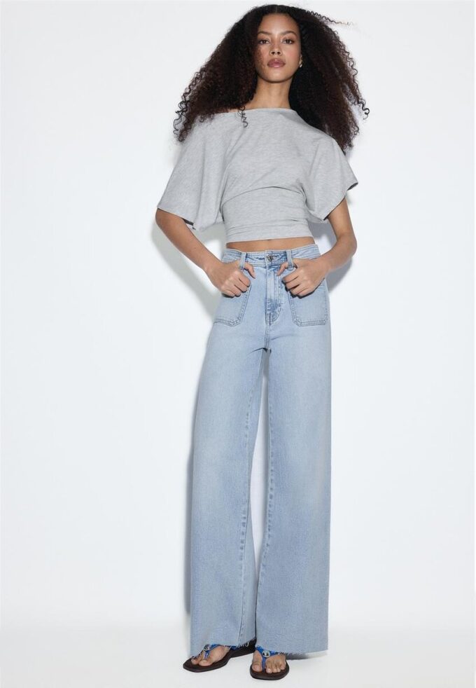 Raka jeans med fickor Raka jeans med fickor