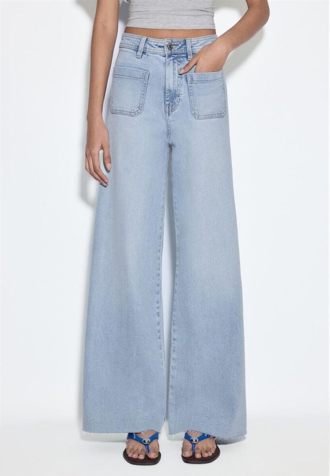 Raka jeans med fickor Raka jeans med fickor