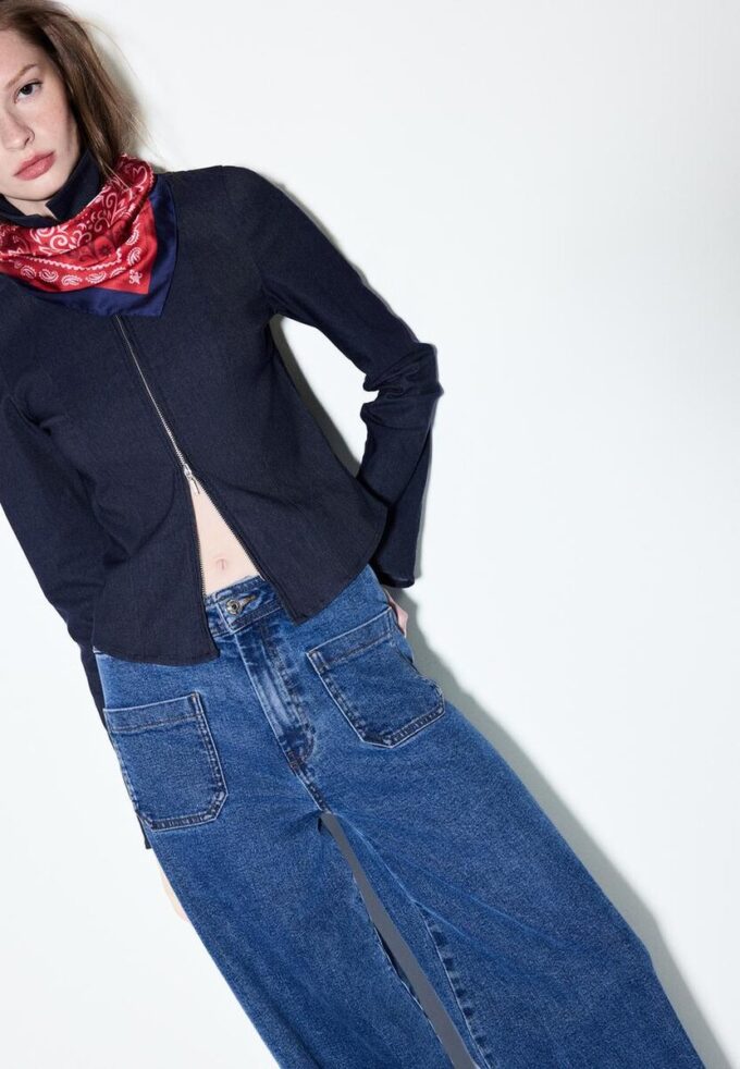 Raka jeans med fickor Raka jeans med fickor