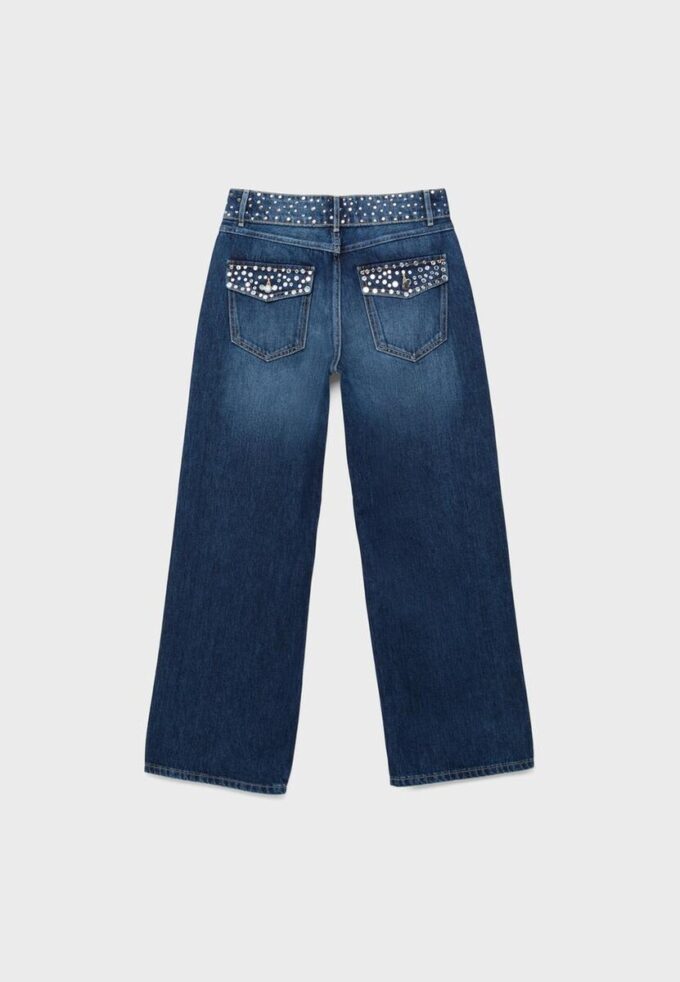 Raka jeans med nitar i midjan Raka jeans med nitar i midjan