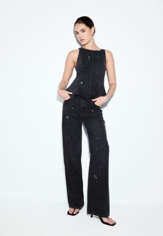 Raka jeans med strass