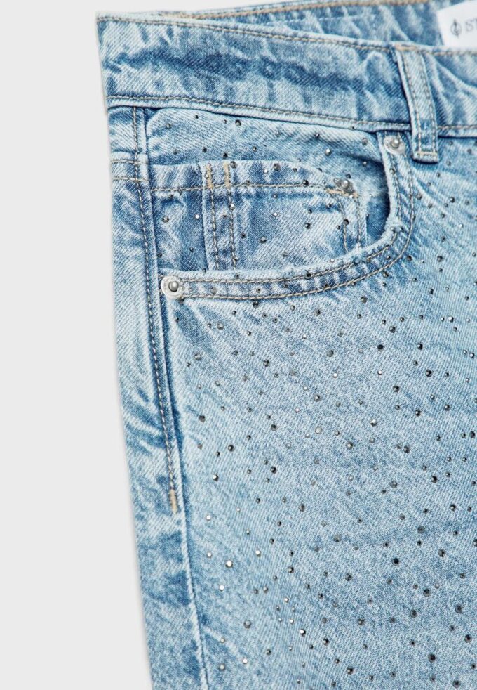 Raka jeans med strass