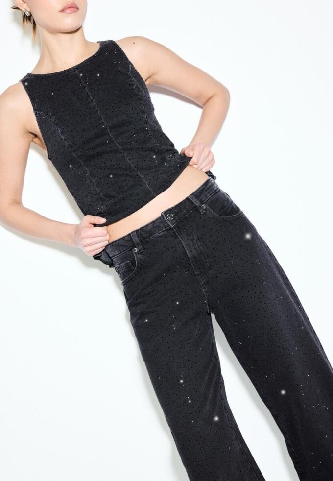 Raka jeans med strass Raka jeans med strass