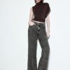 Raka jeans med Wide Leg och leopardmönster Raka jeans med Wide Leg och leopardmönster