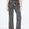 Raka jeans med Wide Leg och leopardmönster Raka jeans med Wide Leg och leopardmönster