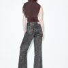 Raka jeans med Wide Leg och leopardmönster Raka jeans med Wide Leg och leopardmönster