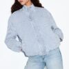 Randig jeansjacka