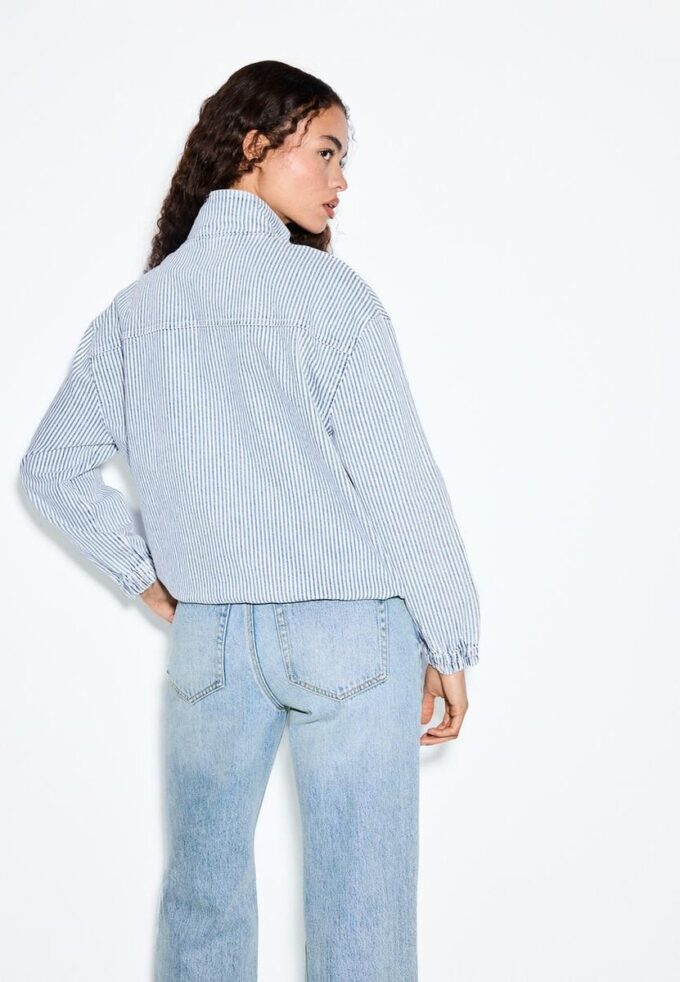 Randig jeansjacka