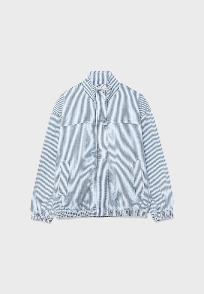 Randig jeansjacka