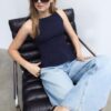 Randig ärmlös peplum-top Randig ärmlös peplum-top