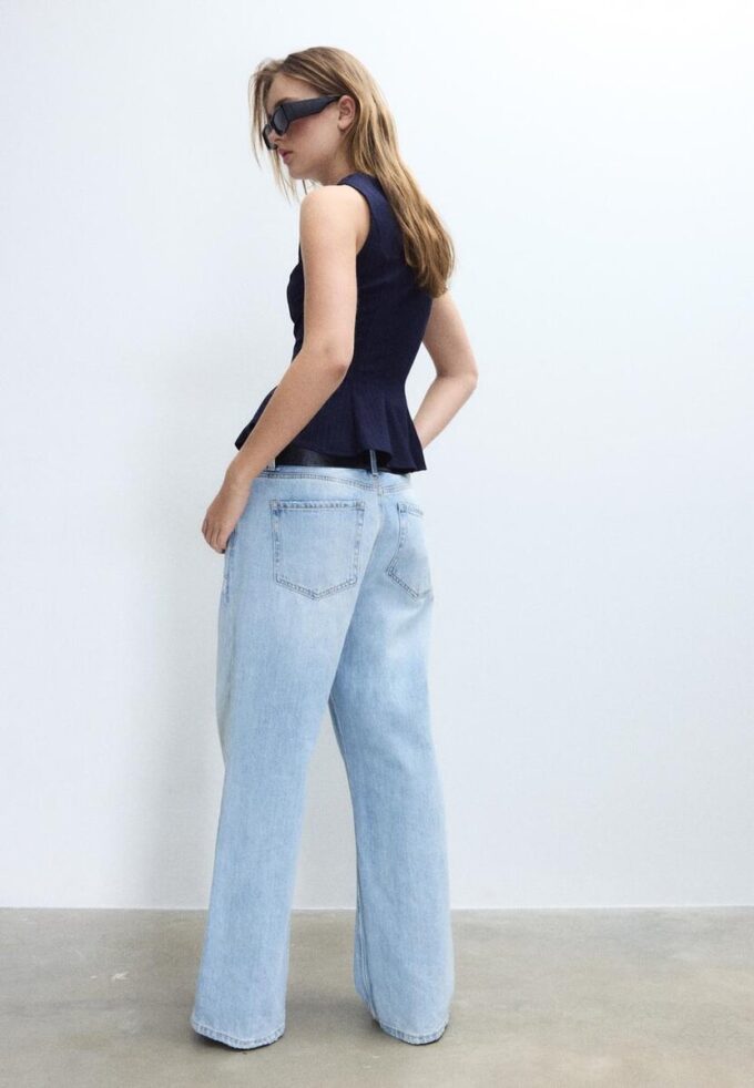 Randig ärmlös peplum-top Randig ärmlös peplum-top