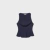 Randig ärmlös peplum-top Randig ärmlös peplum-top