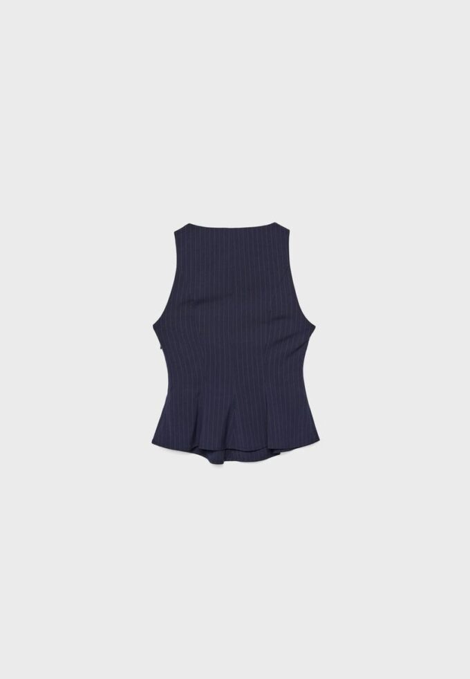 Randig ärmlös peplum-top Randig ärmlös peplum-top