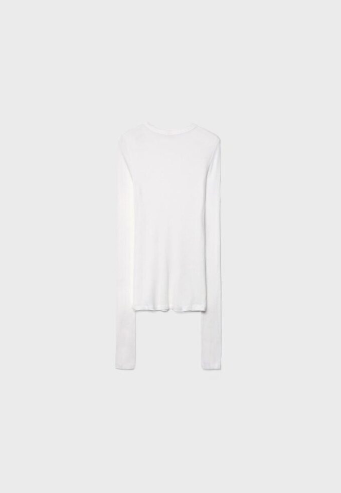 Ribbad långärmad T-shirt