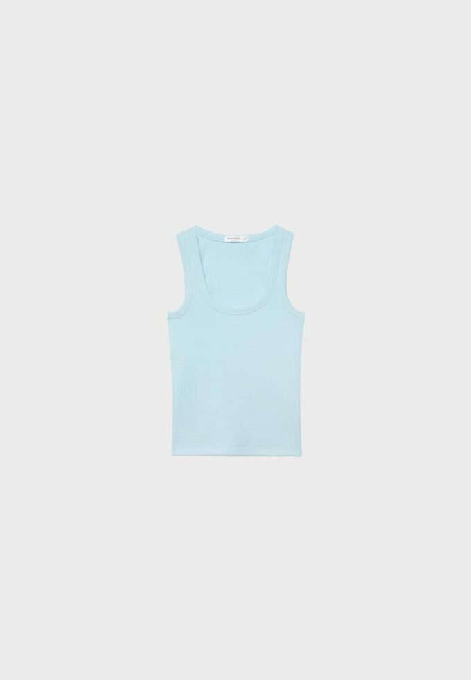 Ribbad T-shirt med racerback