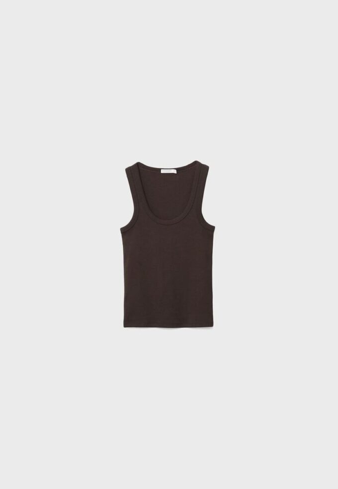Ribbad T-shirt med racerback