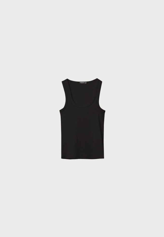 Ribbad T-shirt med racerback