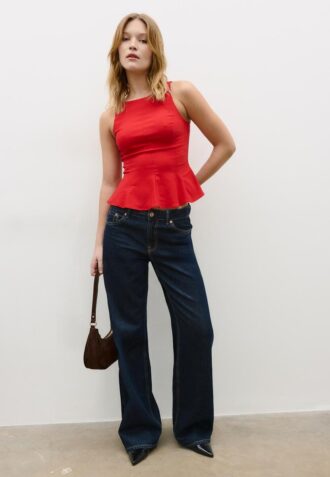 Ärmlös peplum-toppar