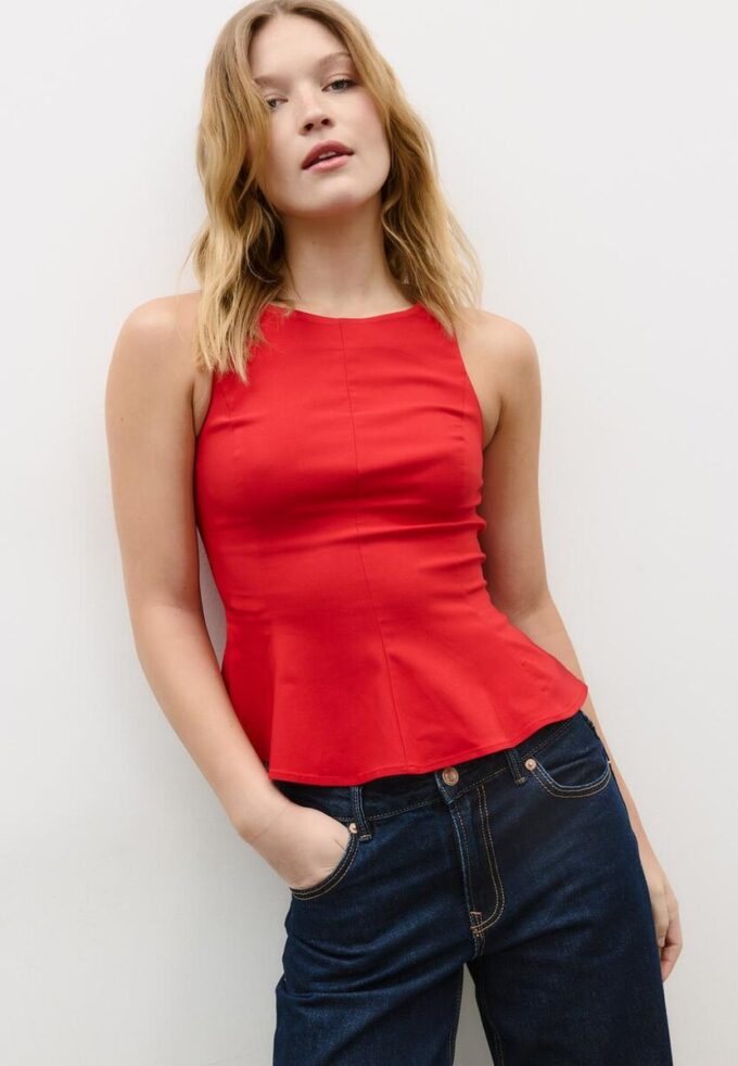 Ärmlös peplum-toppar