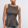 Ärmlös peplum-toppar