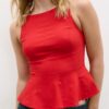 Ärmlös peplum-toppar