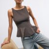 Ärmlös peplum-toppar