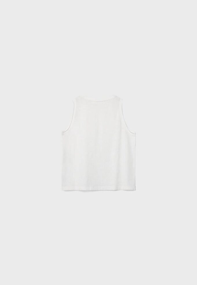 Ärmlös T-shirt med broderade nitar