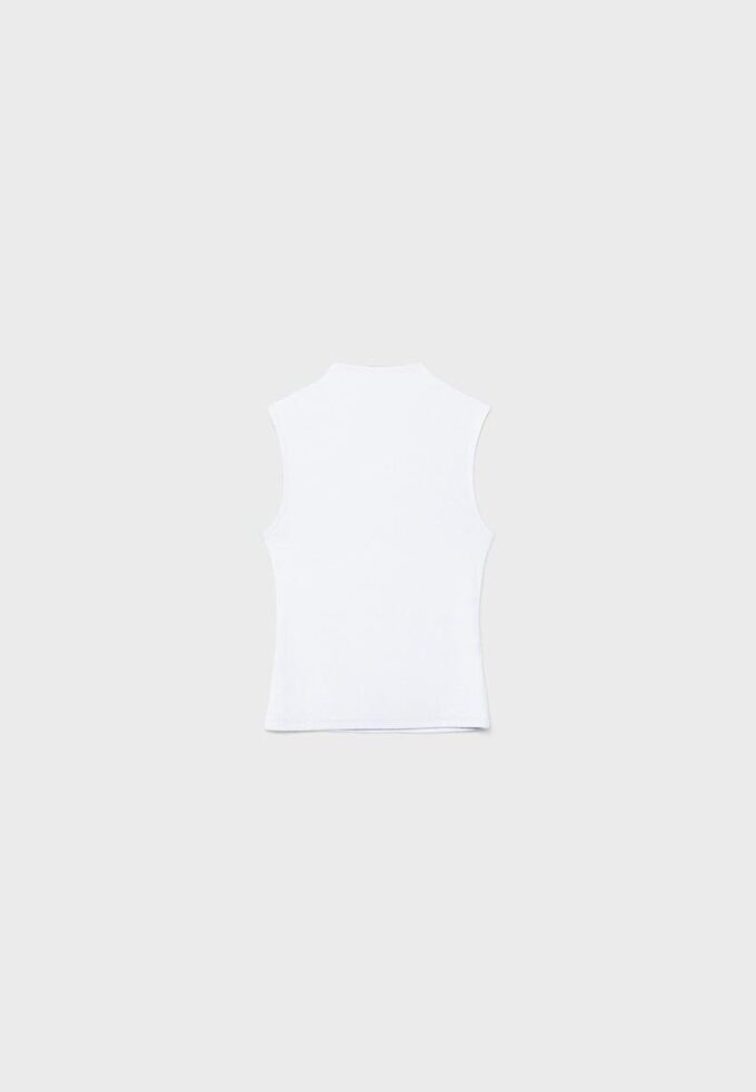 Ärmlös T-shirt med trattkrage