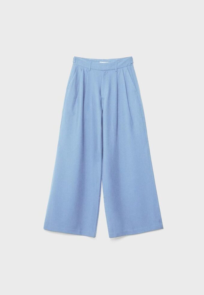 Rustika byxor med Wide Leg och justerbara knappar Rustika byxor med Wide Leg och justerbara knappar