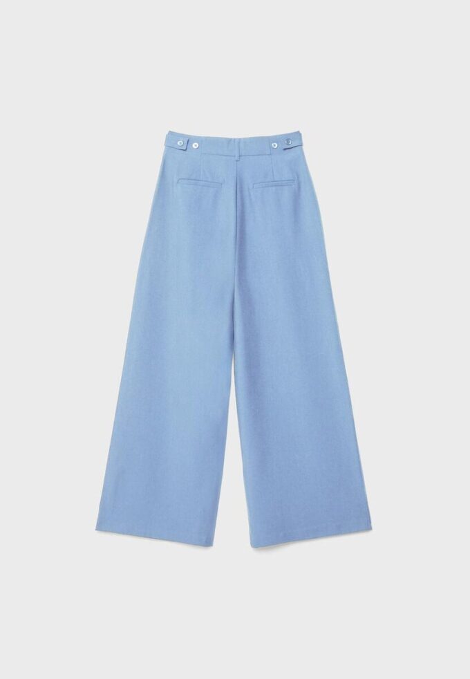 Rustika byxor med Wide Leg och justerbara knappar Rustika byxor med Wide Leg och justerbara knappar