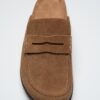 Rygglösa skinnloafers