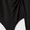 Rynkad bodysuit i polyamid med V-ringning