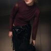 Rynkad bodysuit i tyll