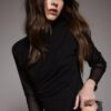 Rynkad bodysuit i tyll