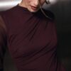 Rynkad bodysuit i tyll