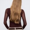 Rynkad bodysuit i tyll