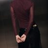 Rynkad bodysuit i tyll