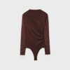 Rynkad bodysuit i tyll
