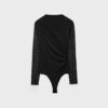 Rynkad bodysuit i tyll