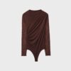 Rynkad bodysuit i tyll