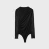 Rynkad bodysuit i tyll