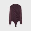 Rynkad bodysuit i tyll