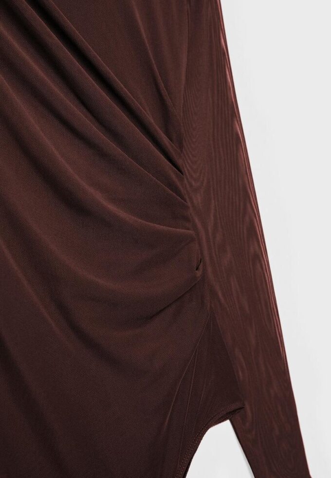 Rynkad bodysuit i tyll
